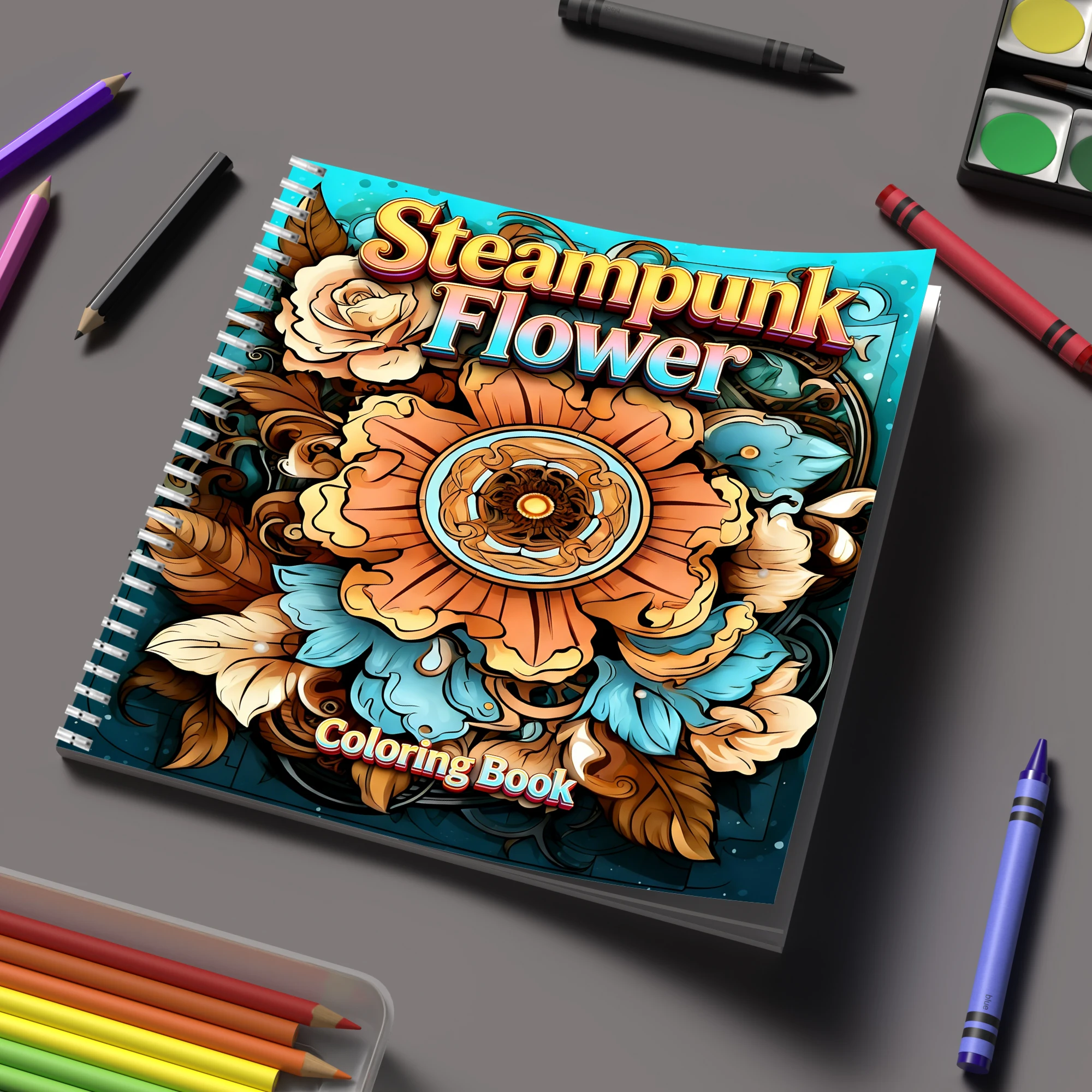 Photography Of Book - Coloring Book Steampunk Flowers for Adult